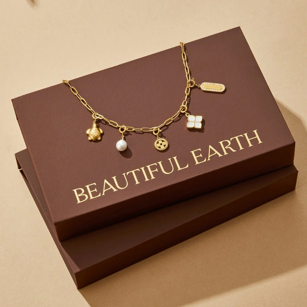 18K Gold Paperclip Charm-Halskette - Image 3