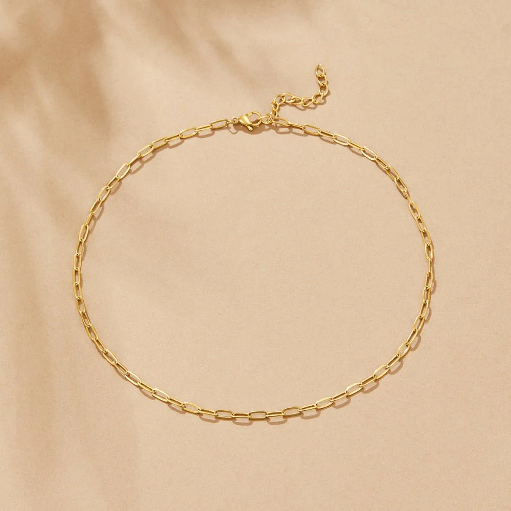 18K Gold Paperclip Charm-Halskette - Image 4