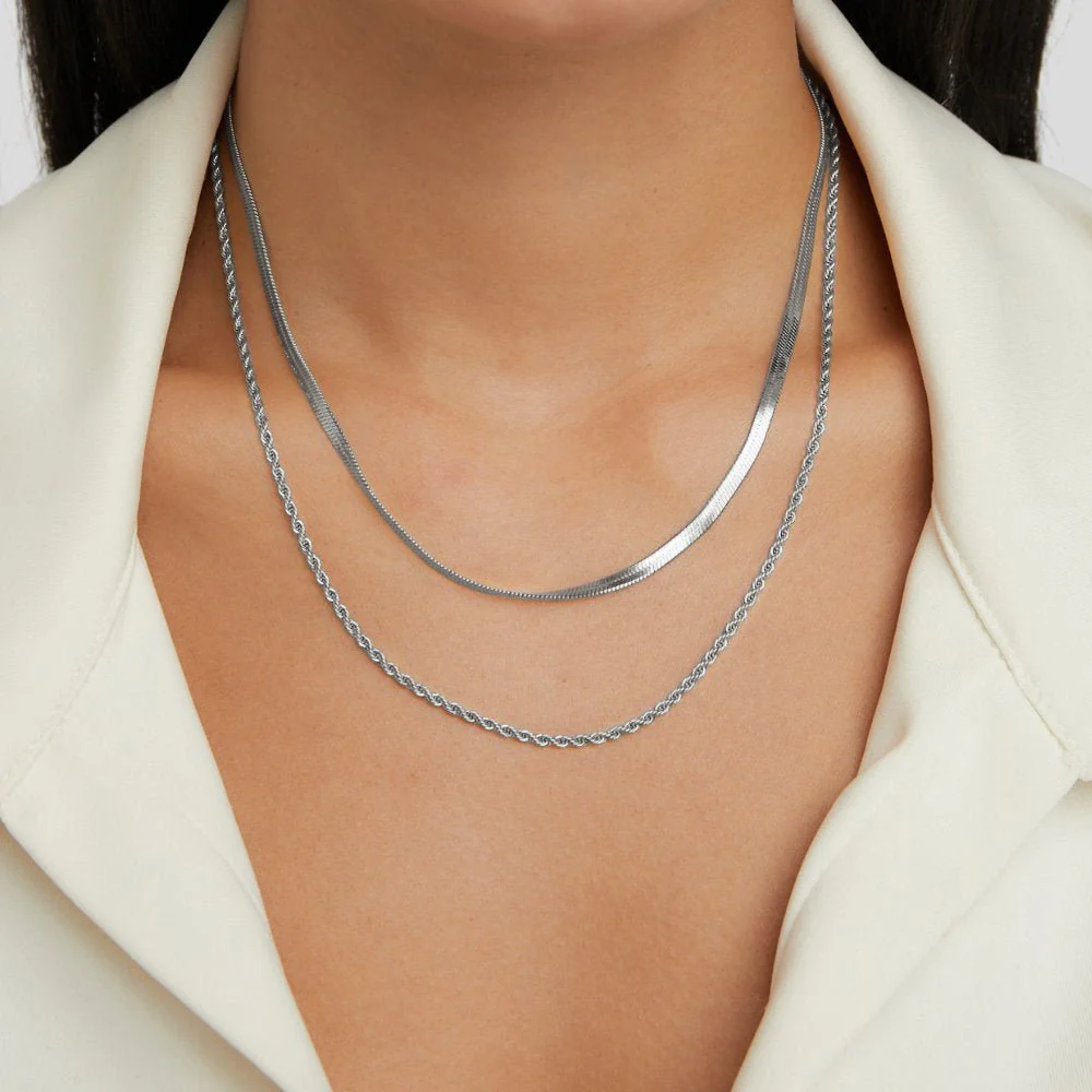 Doppelkette Silber „Alexandra“ - Image 2
