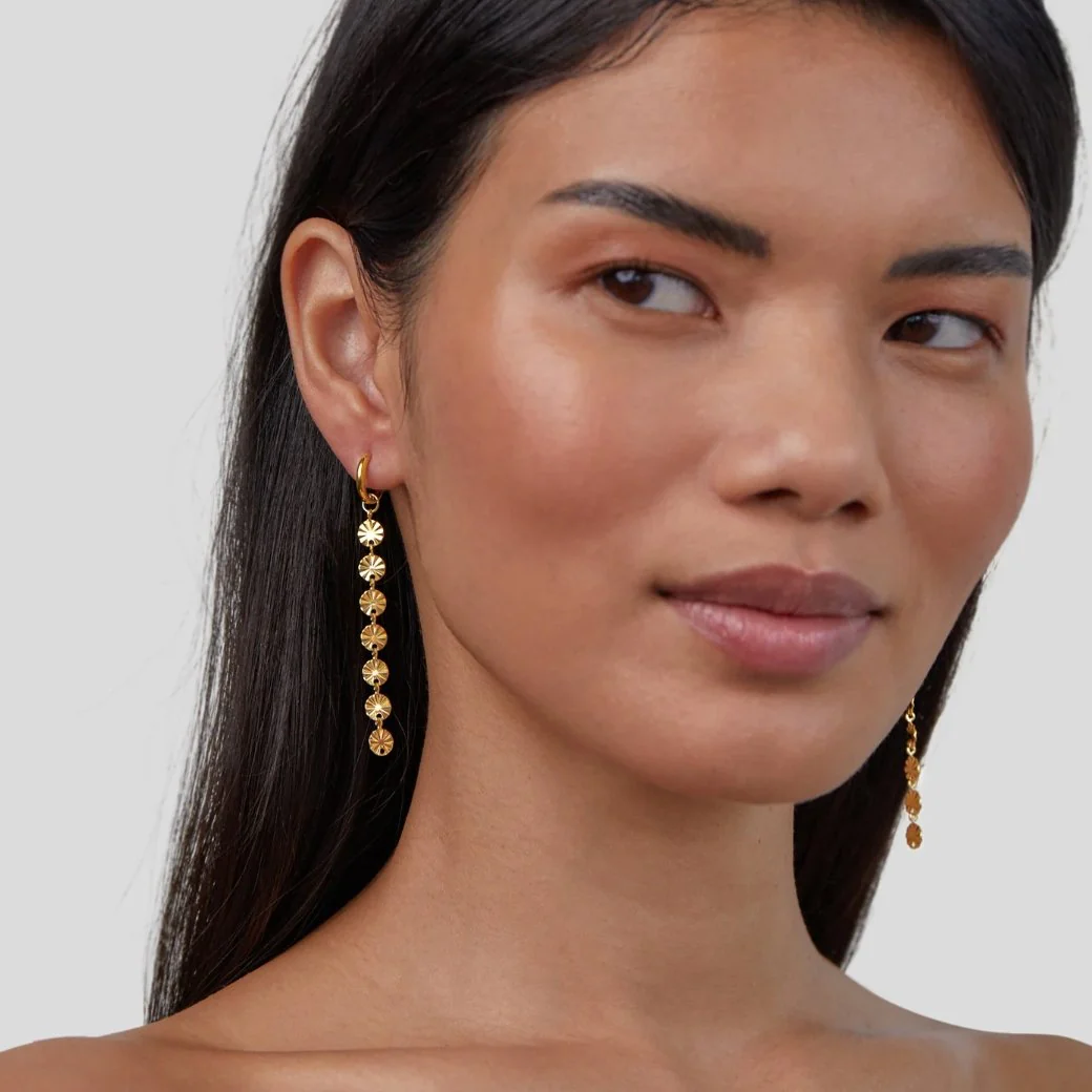 18K Gold-Plättchen-Ohrringe „Amari“  - Image 3