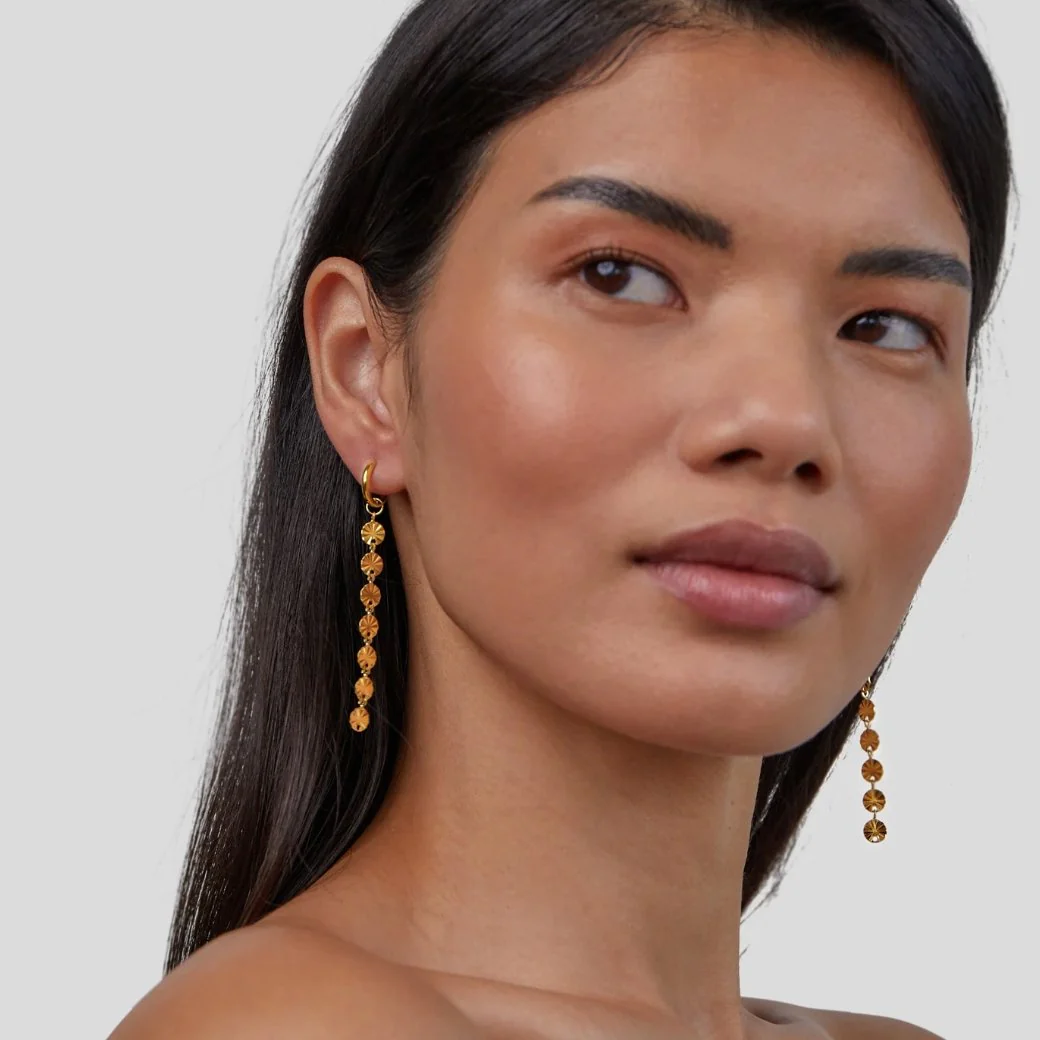 18K Gold-Plättchen-Ohrringe „Amari“  - Image 6