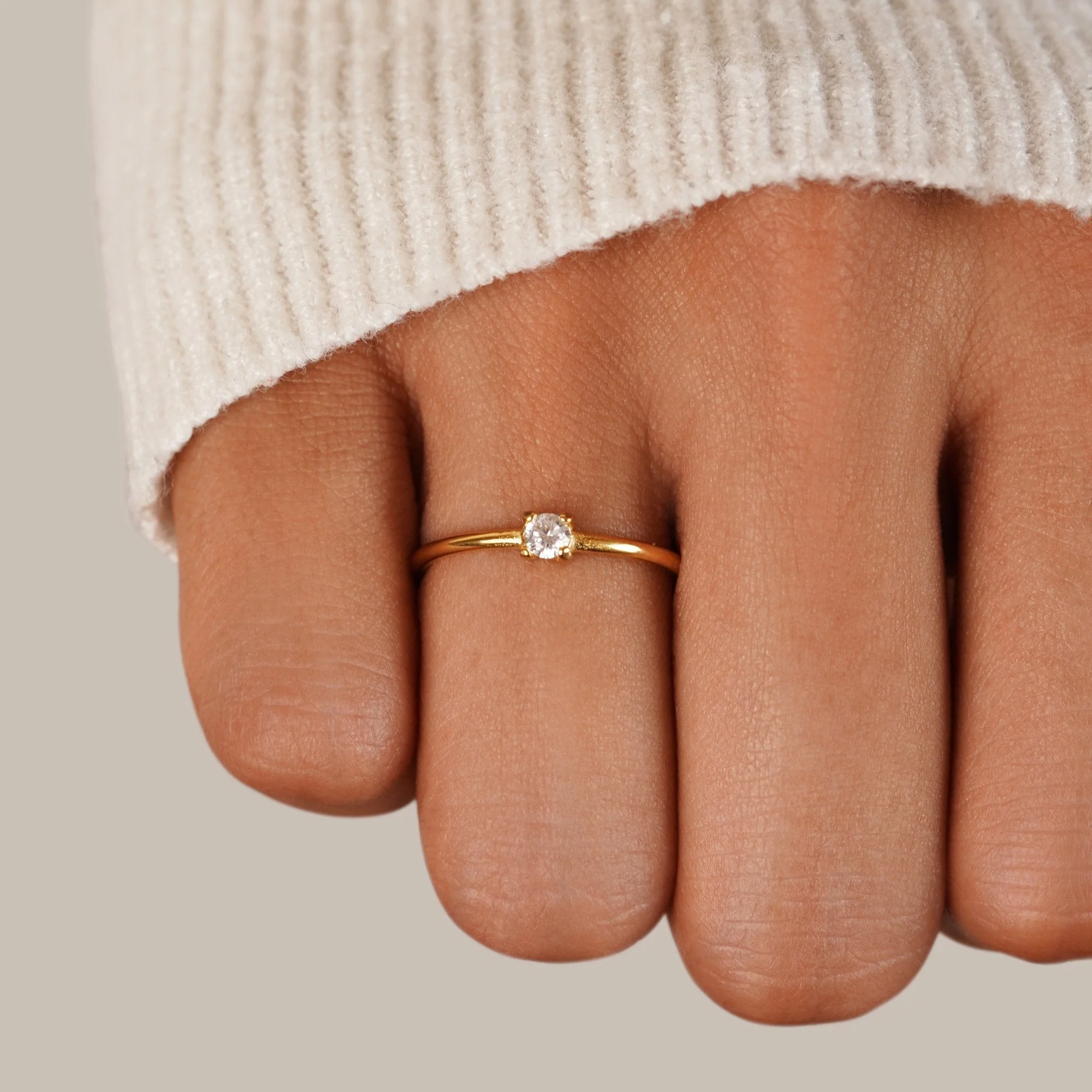 18K Gold Geburtsstein-Ring April - Image 2