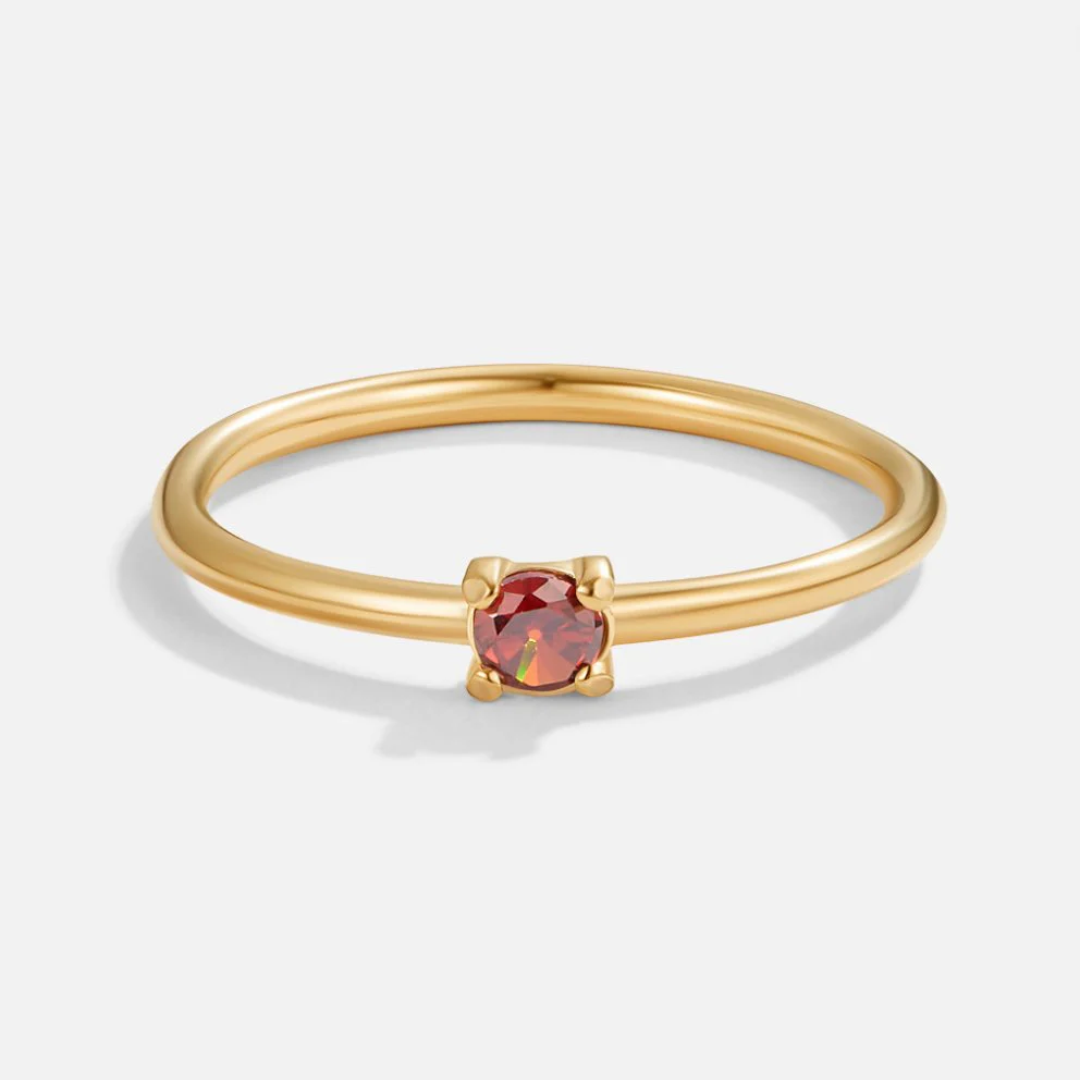 18K Geburtsstein Goldring - Image 4