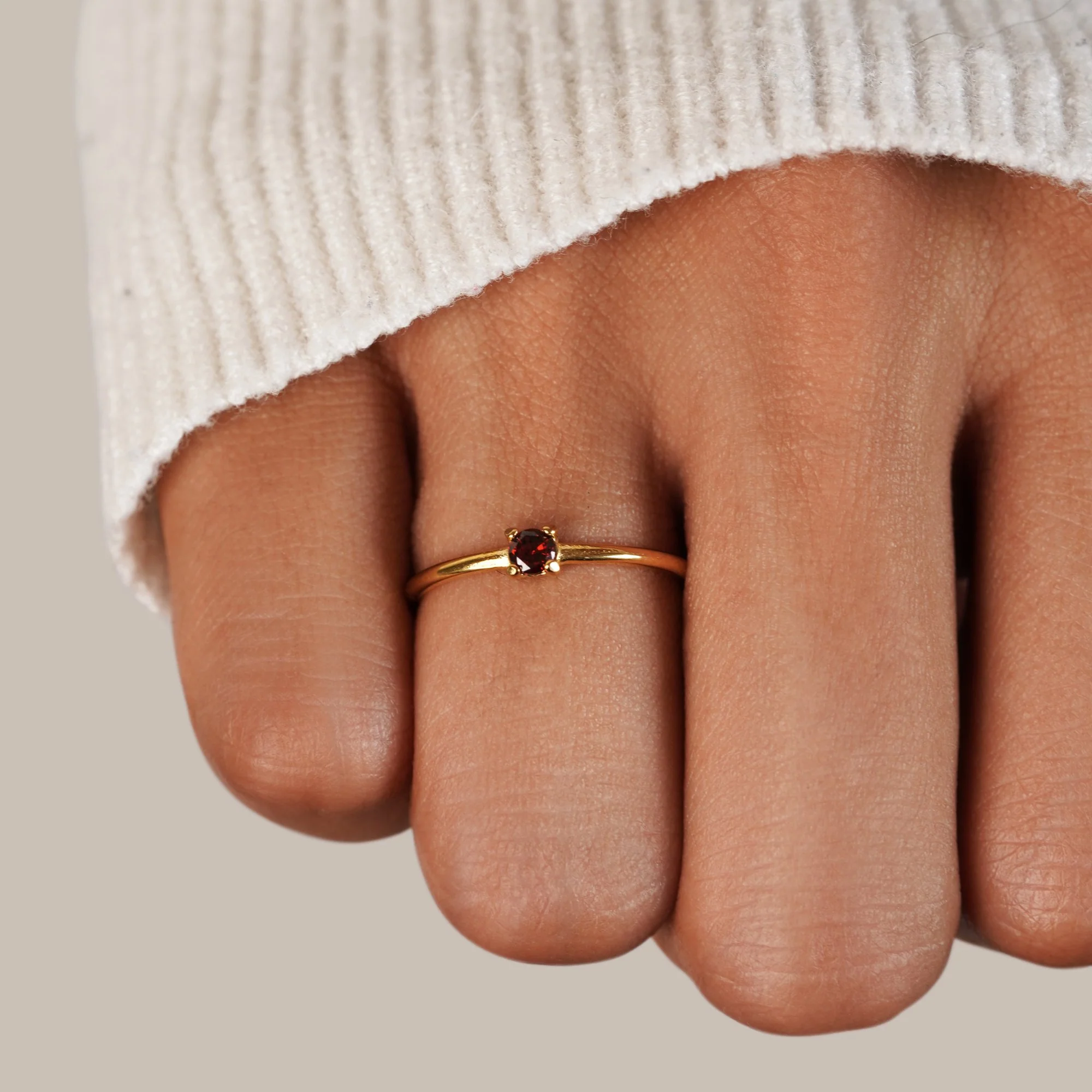 18K Geburtsstein Goldring - Image 5