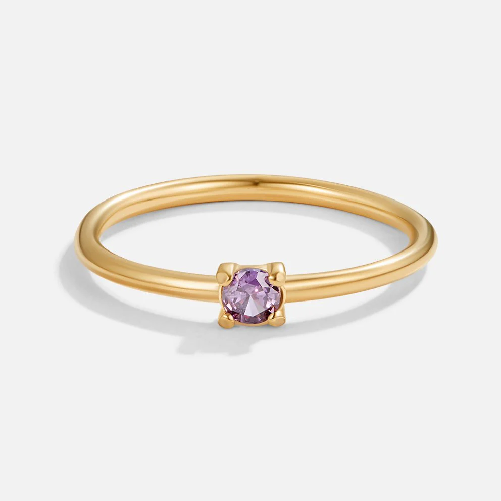 18K Geburtsstein Goldring - Image 6