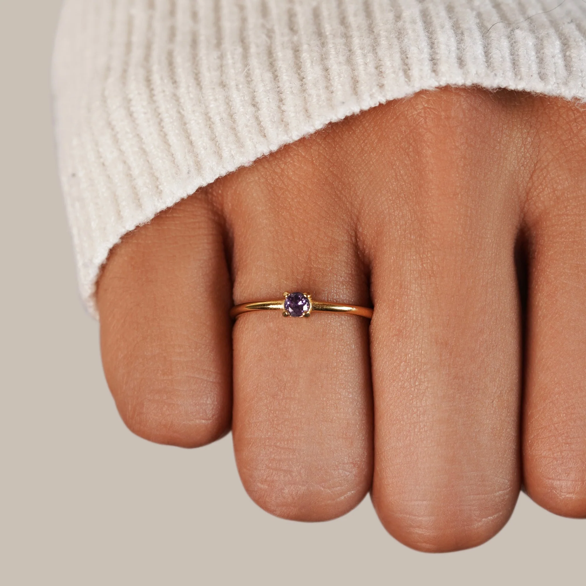 18K Geburtsstein Goldring - Image 7