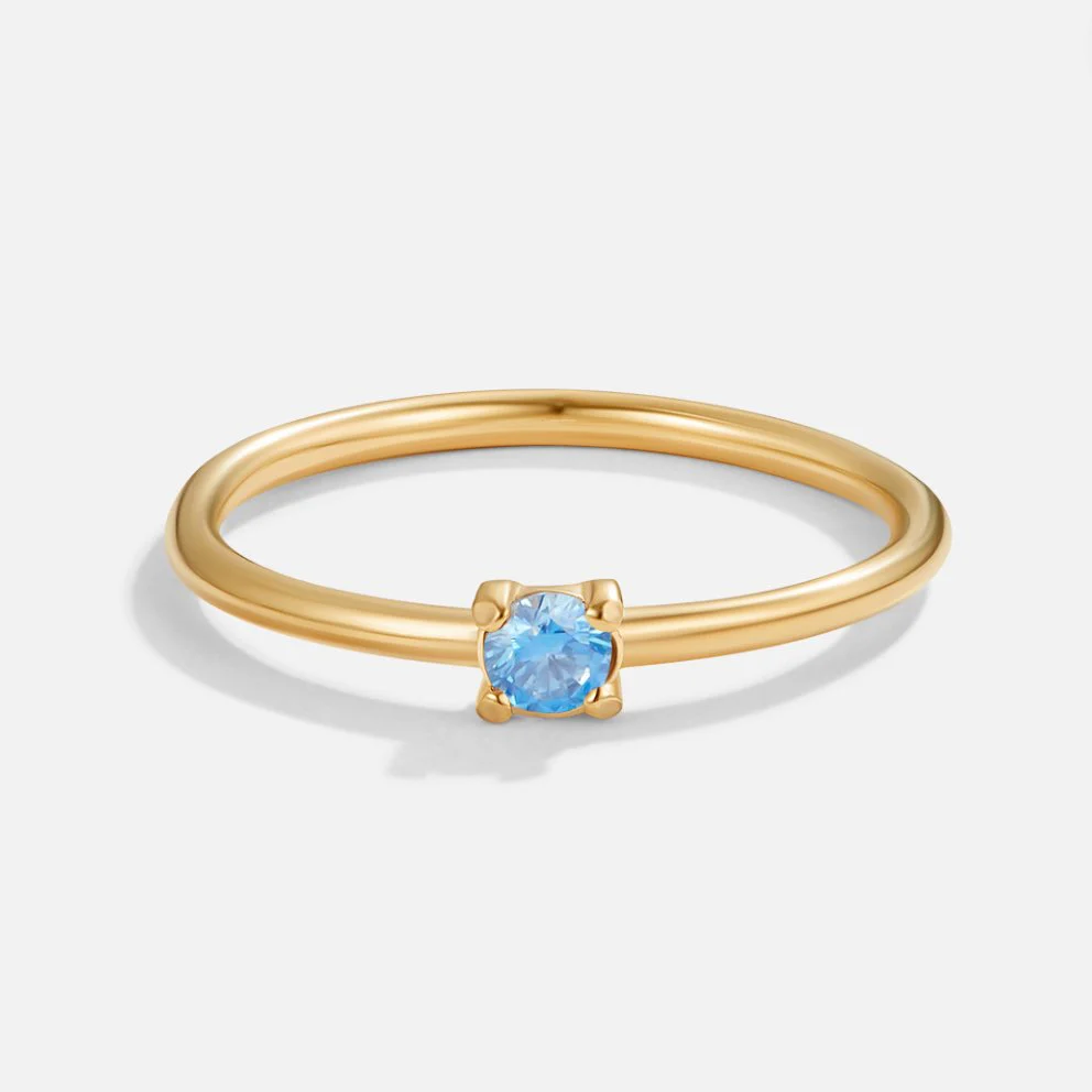 18K Geburtsstein Goldring - Image 8