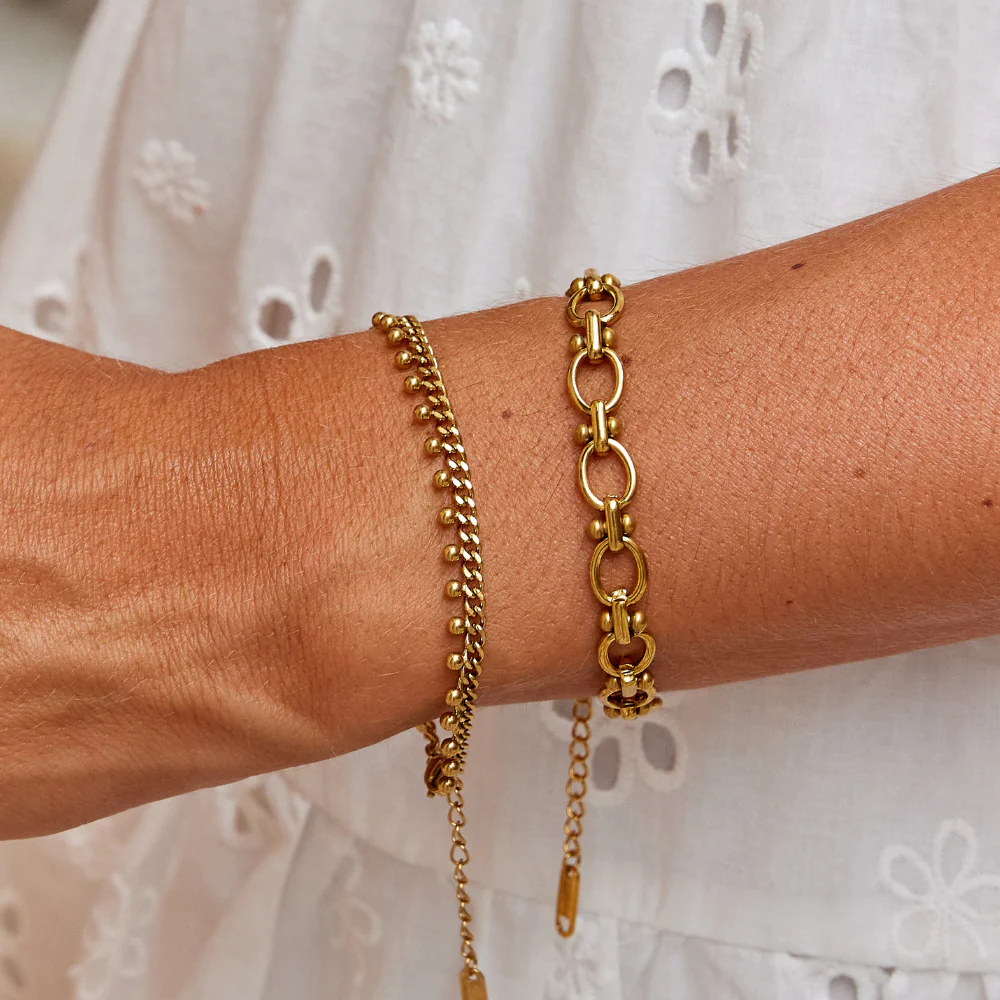 Cuban Link Armband mit Goldtropfen „Brie“ - Image 4