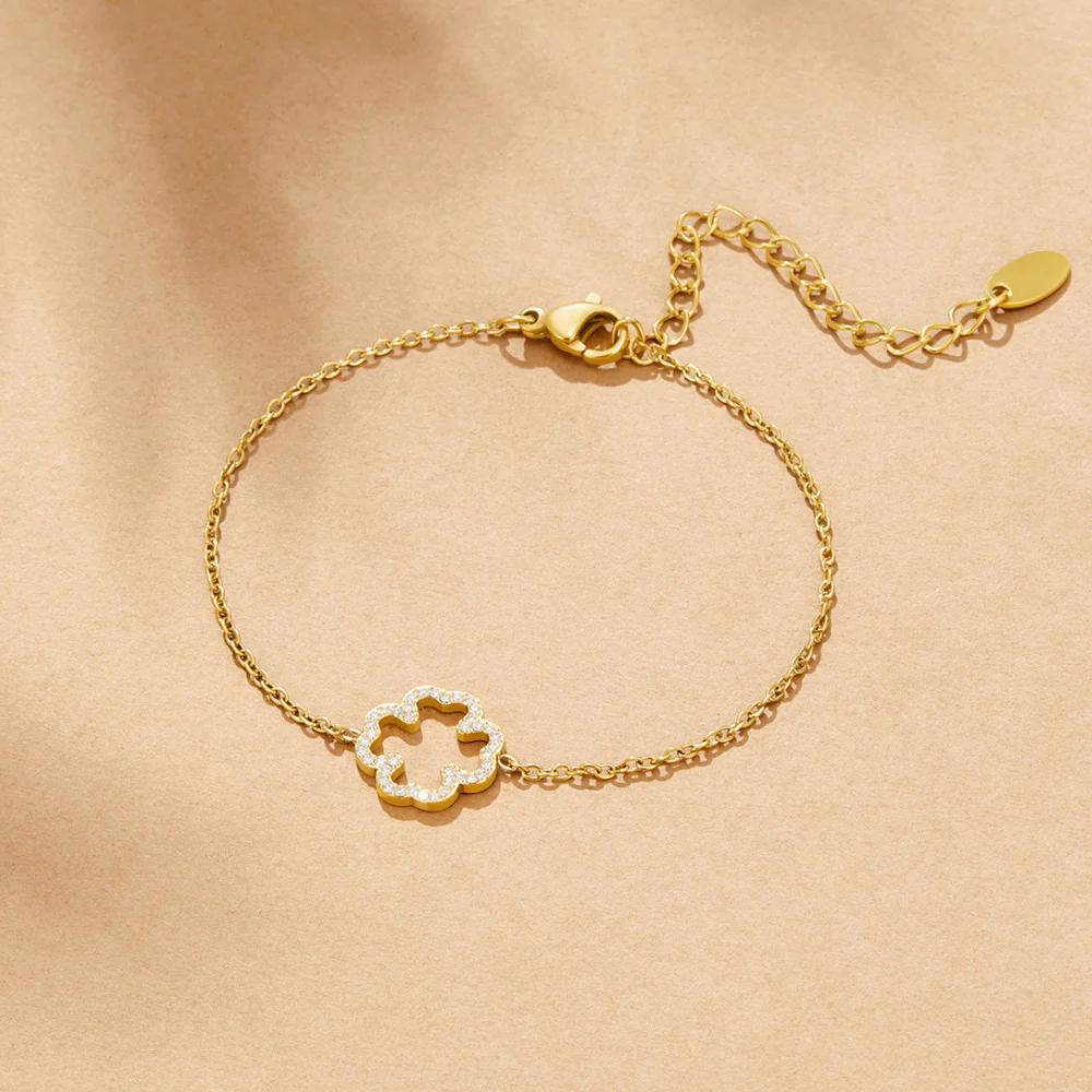 Kristallkleeblatt-Armband