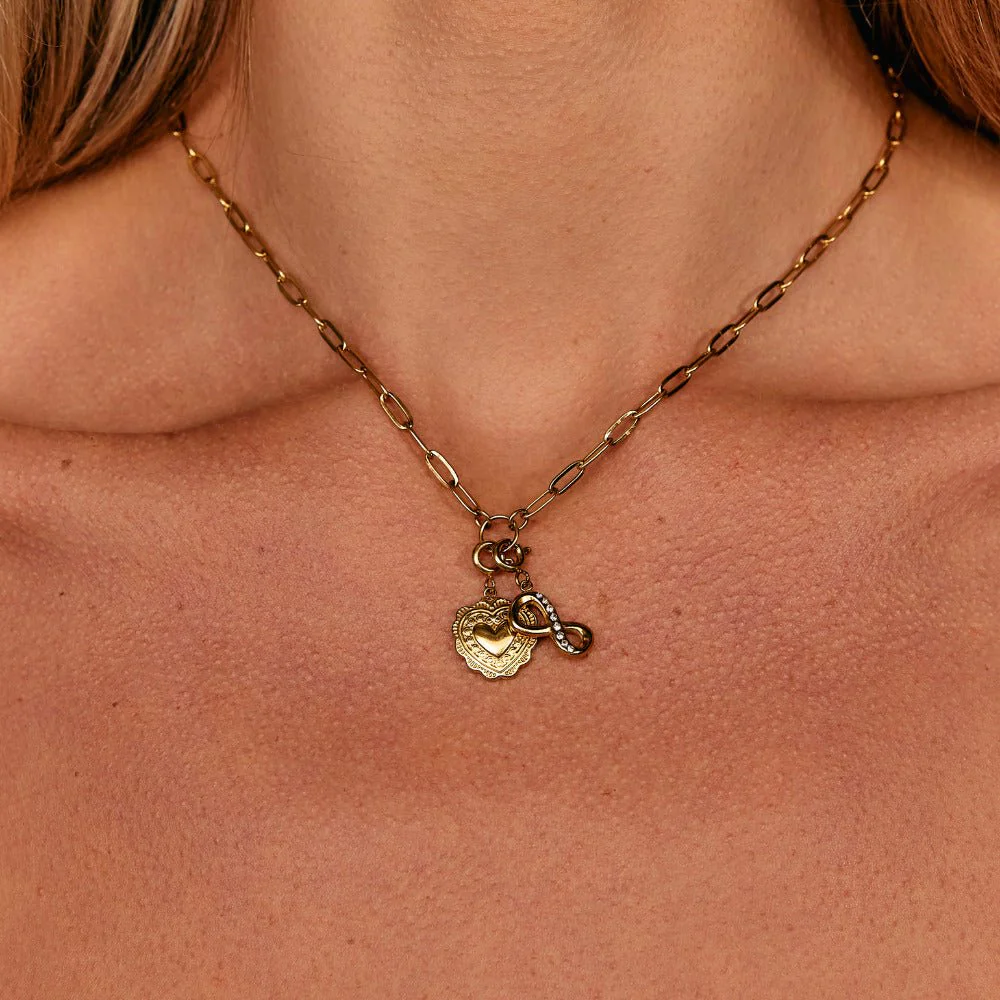 Unendlichkeits-Charm aus Kristall und Gold - Image 3