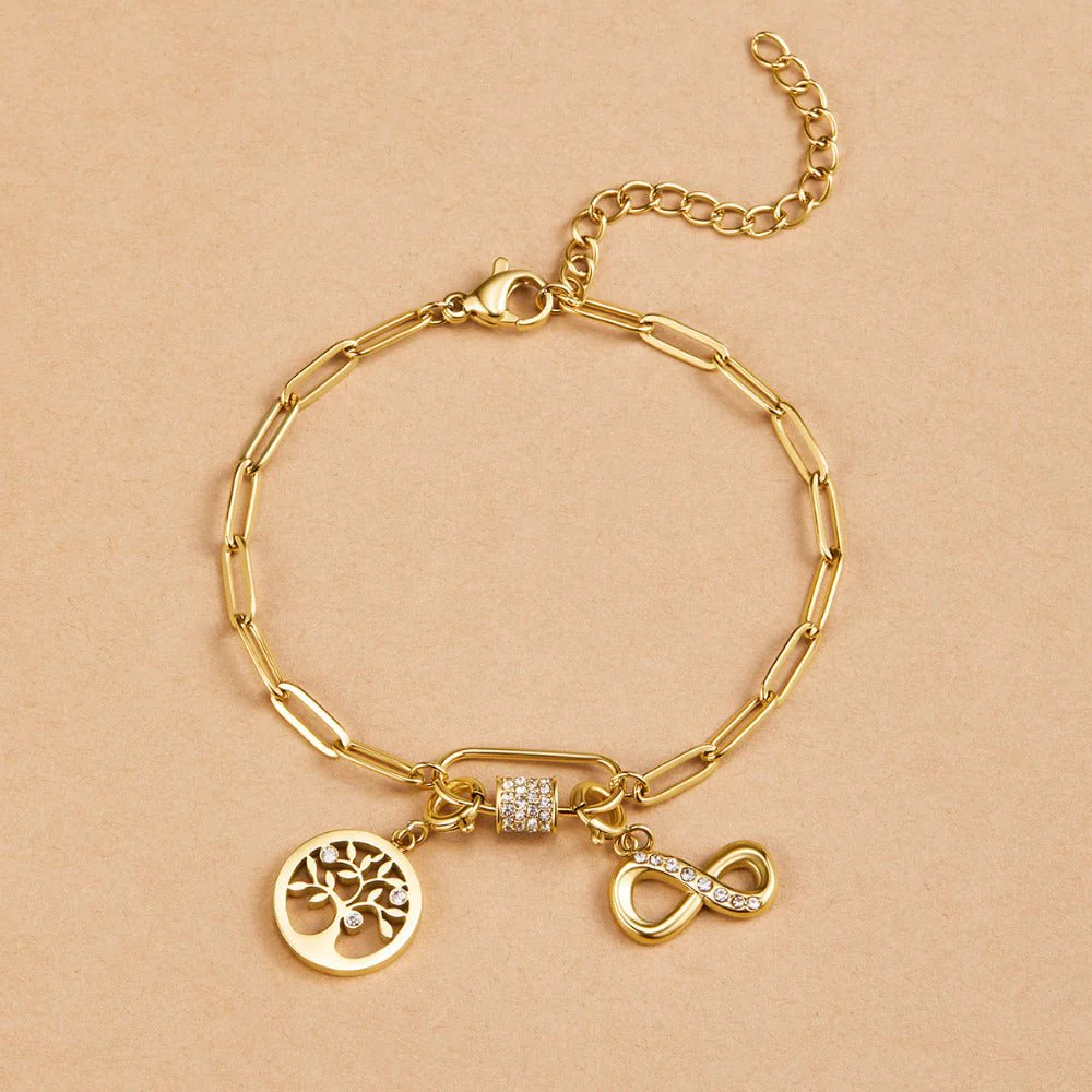 Unendlichkeits-Charm aus Kristall und Gold - Image 5