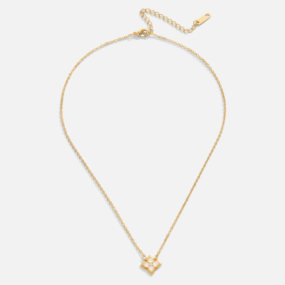 Kette mit weißem Iris-Kleeblatt „Dalia“  - Image 4