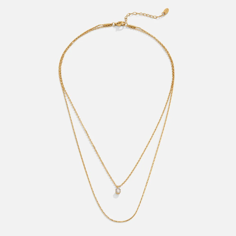 Mehrreihige Kette mit Kristall & Gold „Dina“ - Image 4