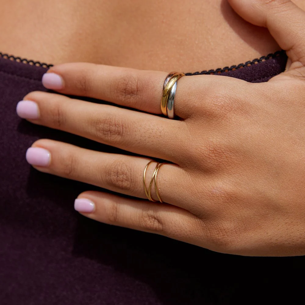 Dreifarbiger Loop-Ring „Elena“ - Image 3