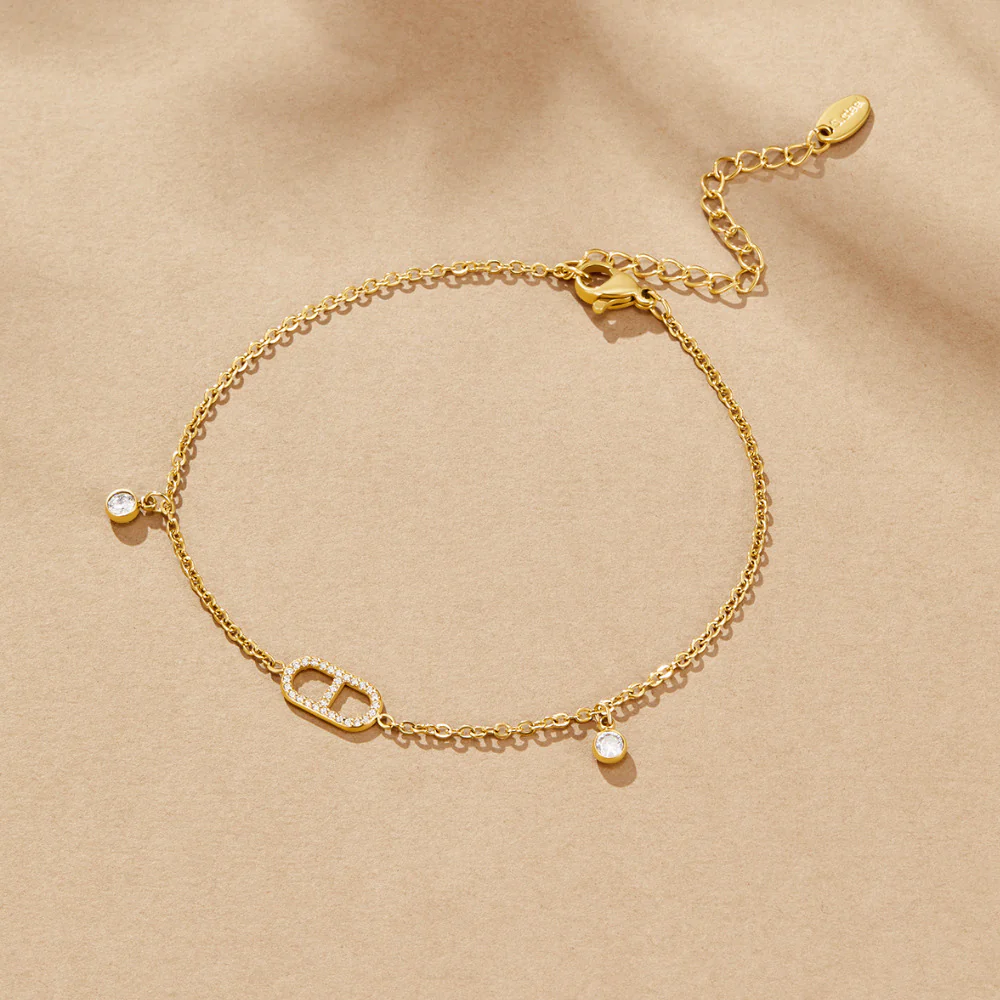 Eliza Fußkettchen mit goldenem Kristall - Image 2