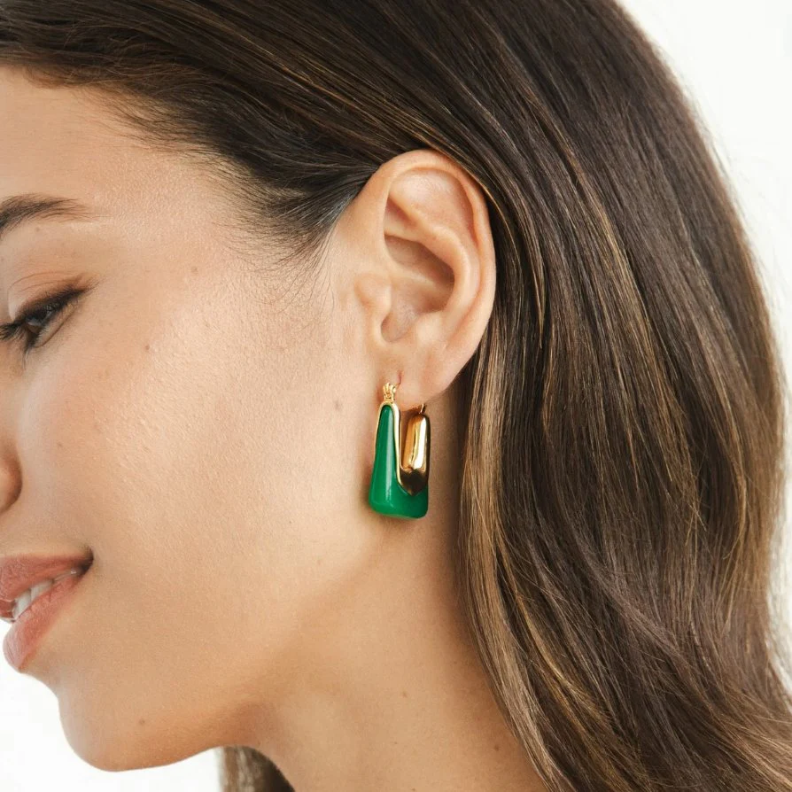 Esme Square Hoop Earrings - Image 4