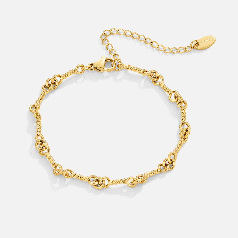 Goldenes Knotenarmband „Figaro“ - Image 3