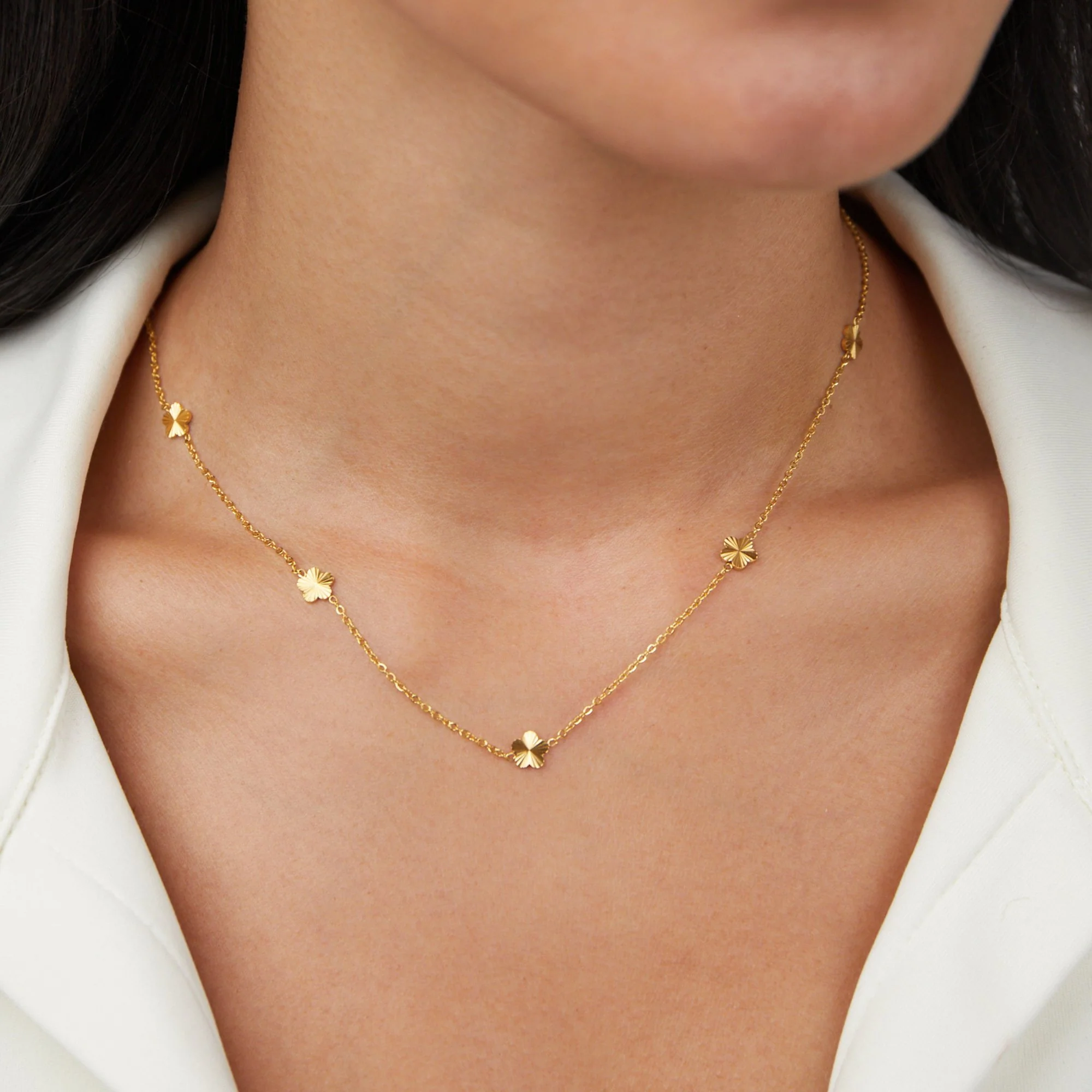 18K Gold-Halskette „Flower Power“ - Image 2