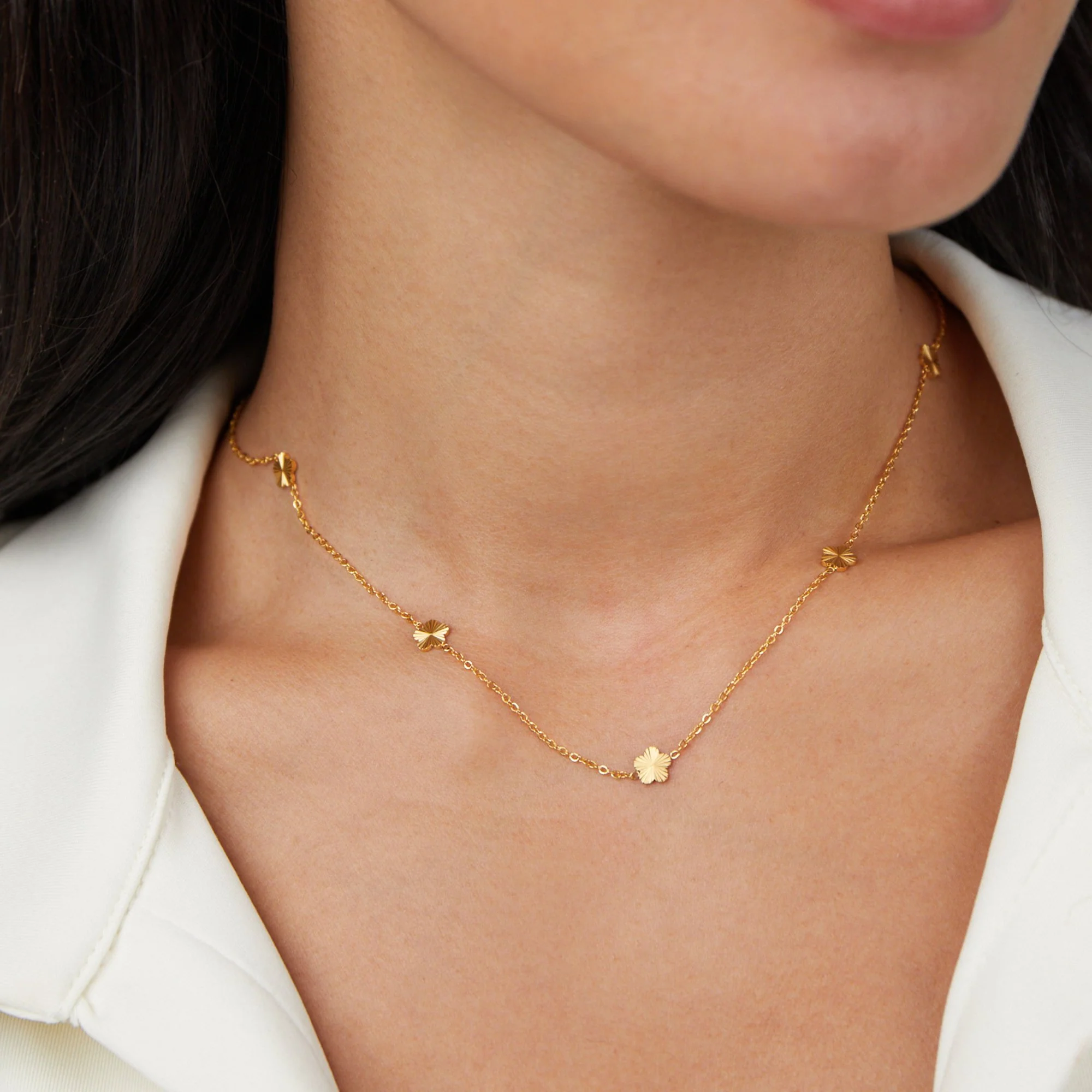 18K Gold-Halskette „Flower Power“ - Image 4