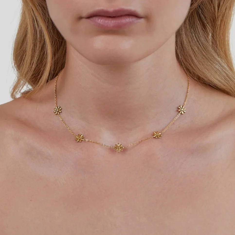 18K Goldkette „Flower Power“ - Image 2