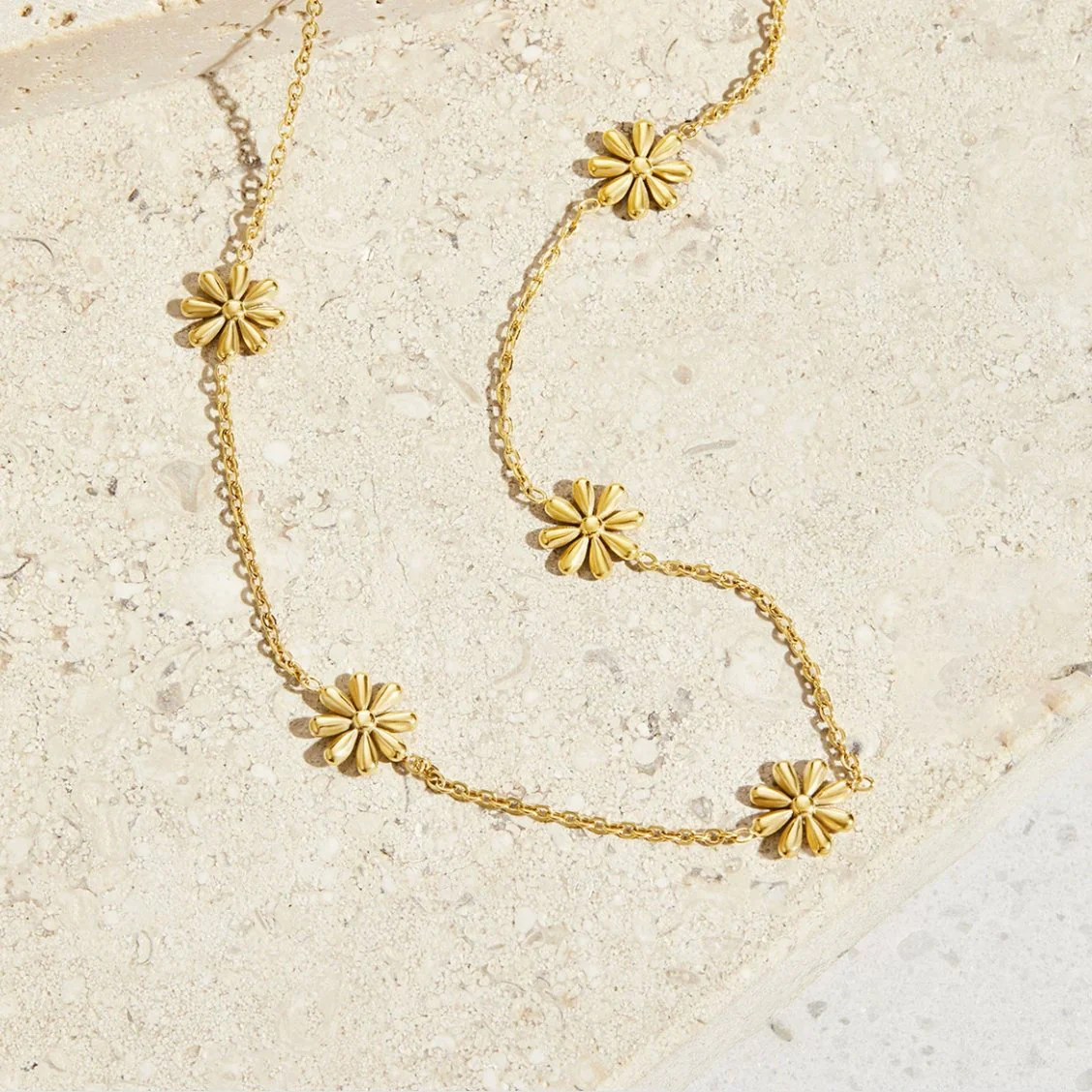 18K Goldkette „Flower Power“ - Image 4