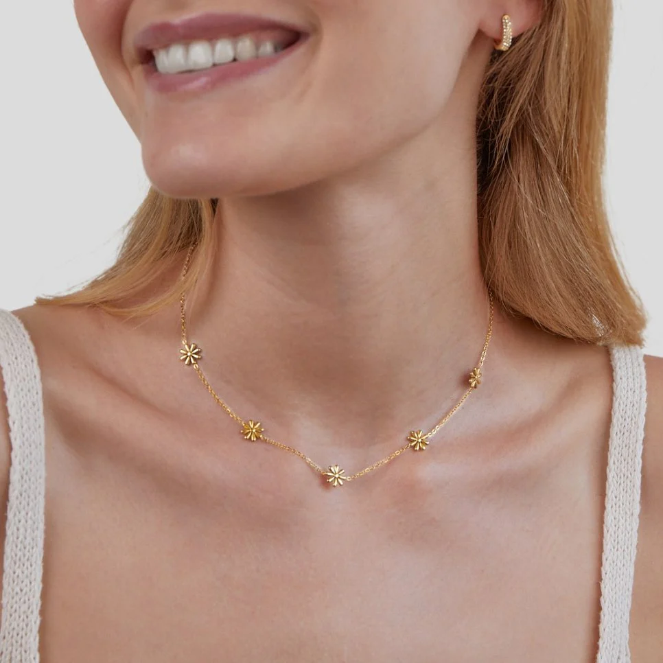 18K Goldkette „Flower Power“ - Image 6