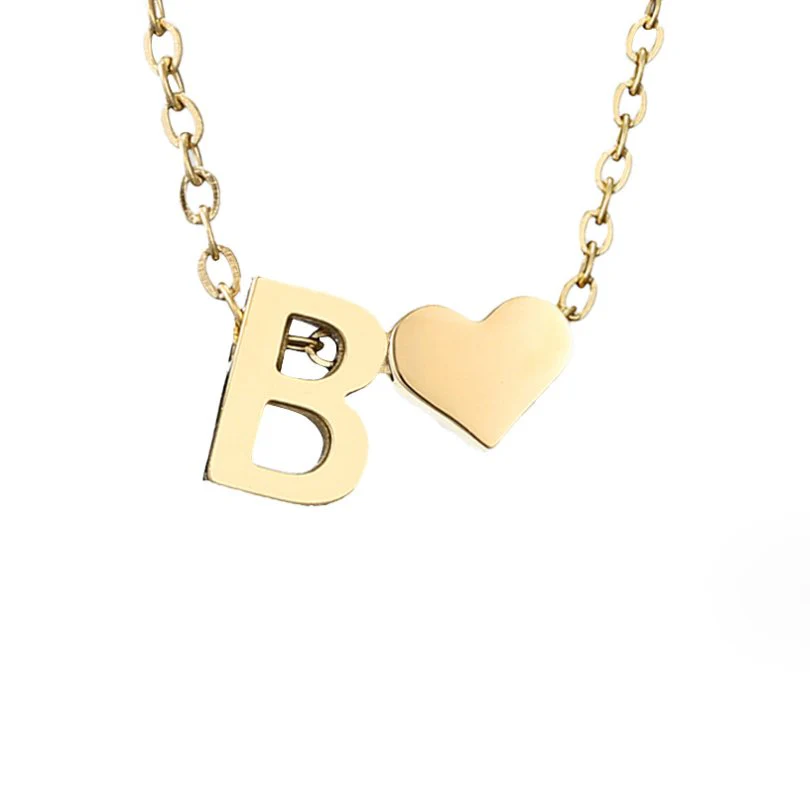 Goldkette mit Buchstaben & Herz-Anhänger  - Image 10