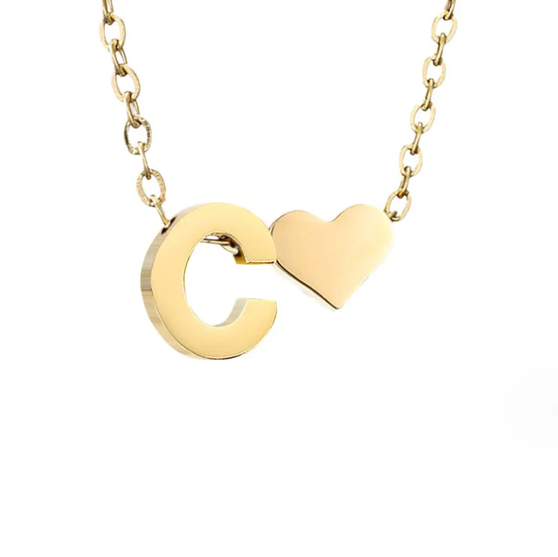 Goldkette mit Buchstaben & Herz-Anhänger  - Image 11
