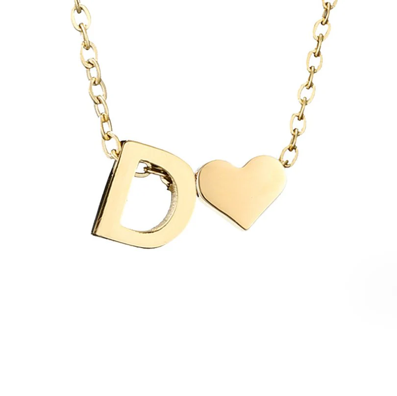 Goldkette mit Buchstaben & Herz-Anhänger  - Image 12