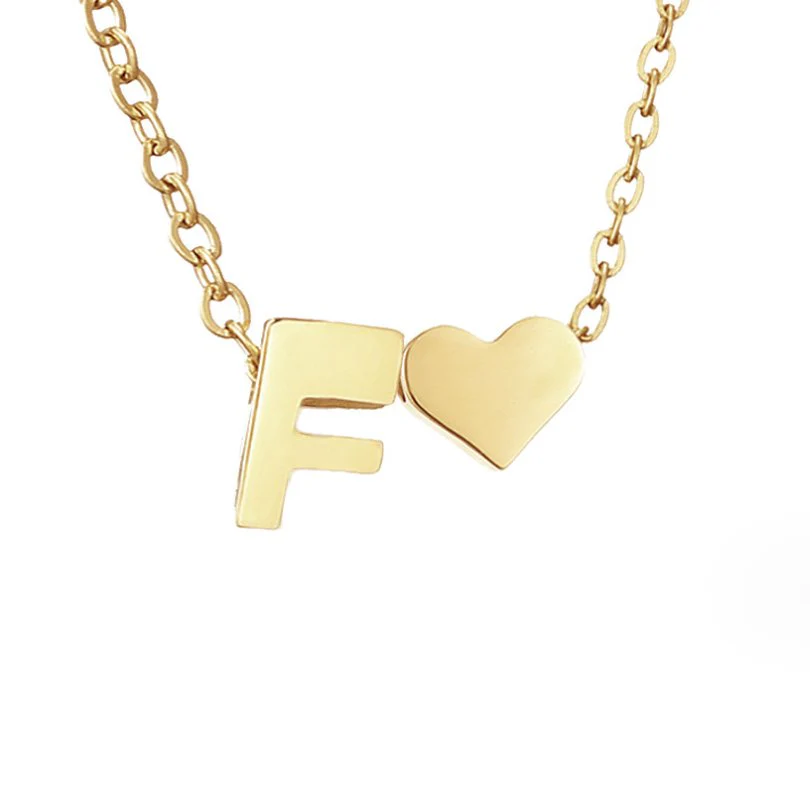 Goldkette mit Buchstaben & Herz-Anhänger  - Image 14