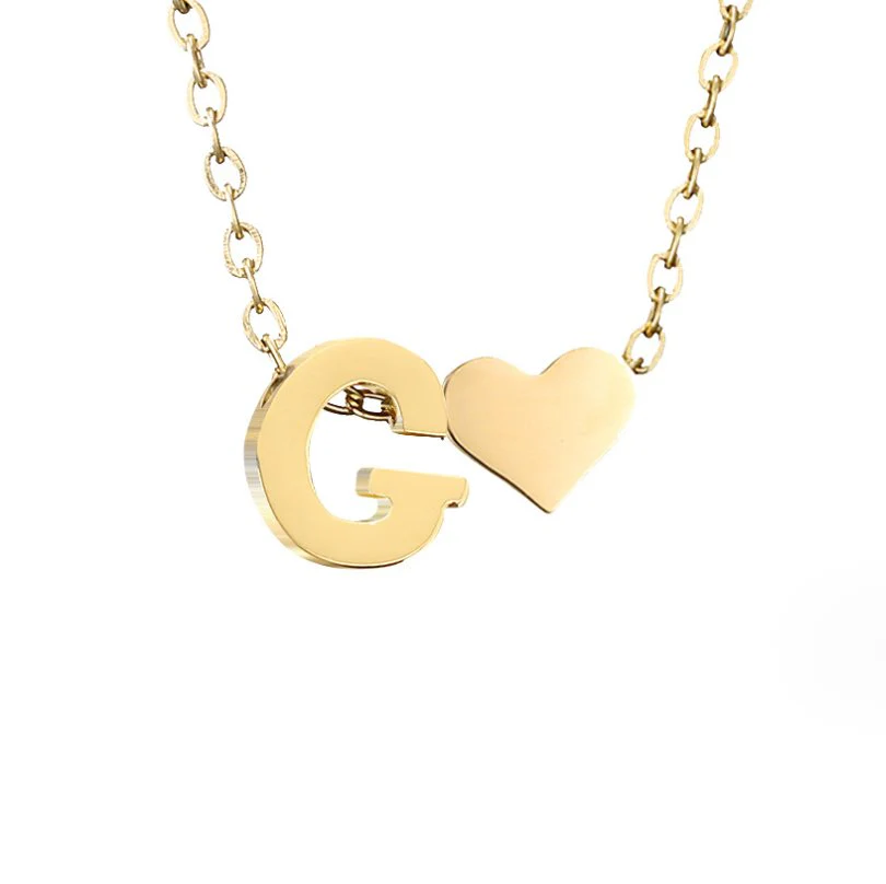 Goldkette mit Buchstaben & Herz-Anhänger  - Image 15