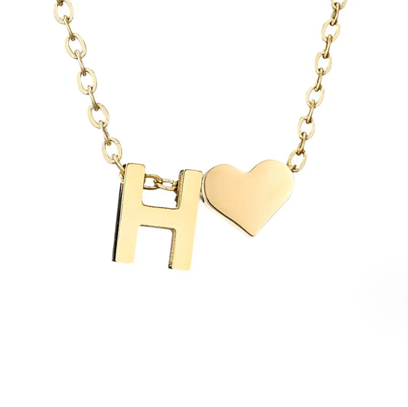 Goldkette mit Buchstaben & Herz-Anhänger  - Image 16