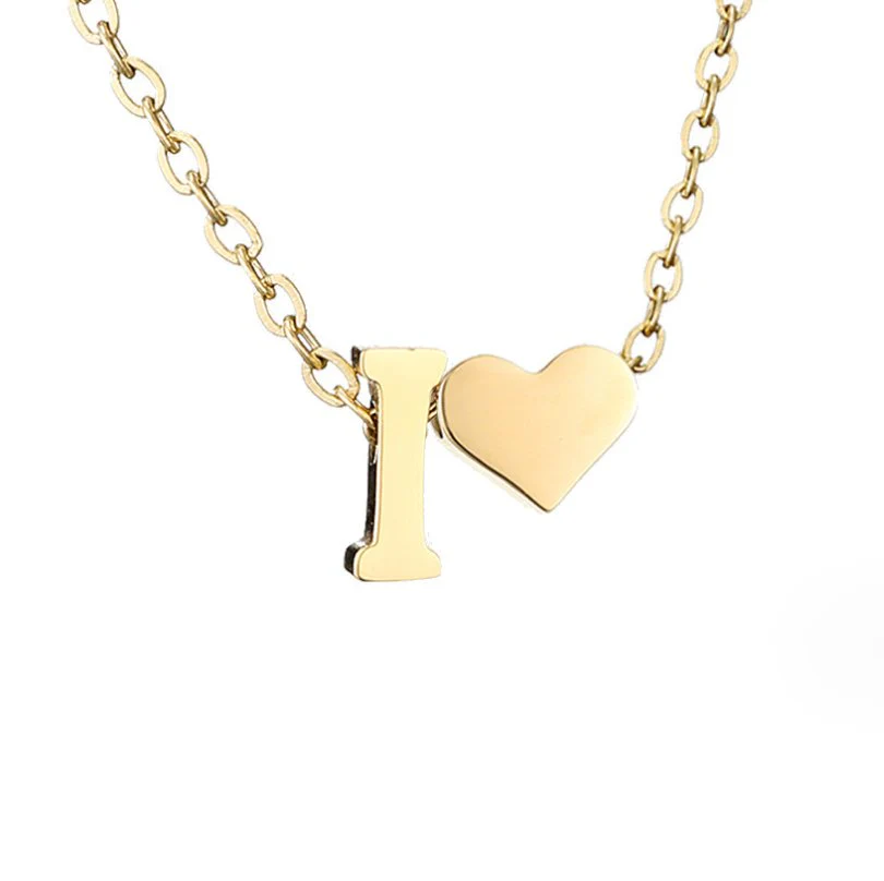 Goldkette mit Buchstaben & Herz-Anhänger  - Image 17