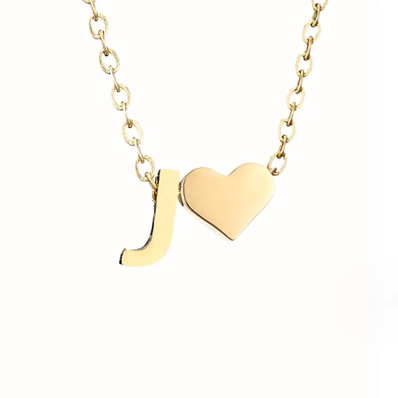 Goldkette mit Buchstaben & Herz-Anhänger  - Image 18