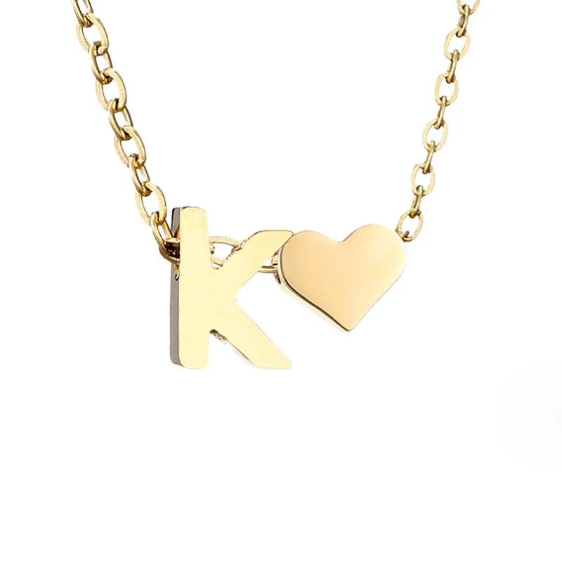 Goldkette mit Buchstaben & Herz-Anhänger  - Image 19