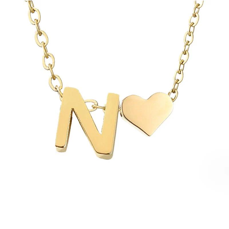 Goldkette mit Buchstaben & Herz-Anhänger  - Image 22