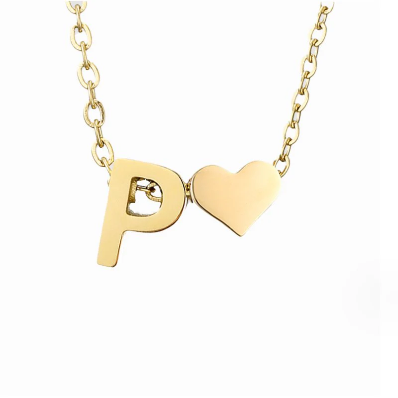 Goldkette mit Buchstaben & Herz-Anhänger  - Image 24