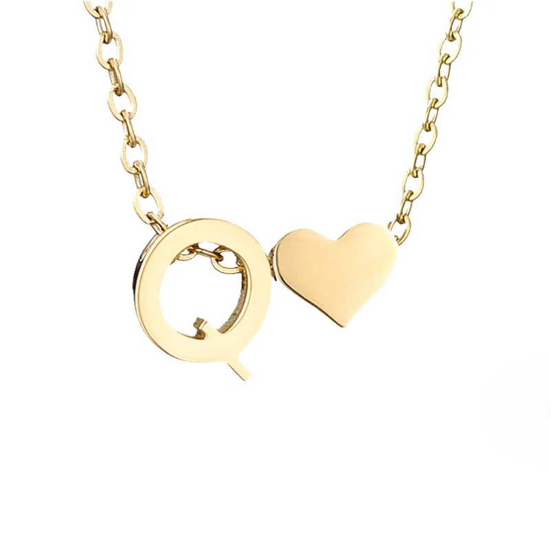 Goldkette mit Buchstaben & Herz-Anhänger  - Image 25