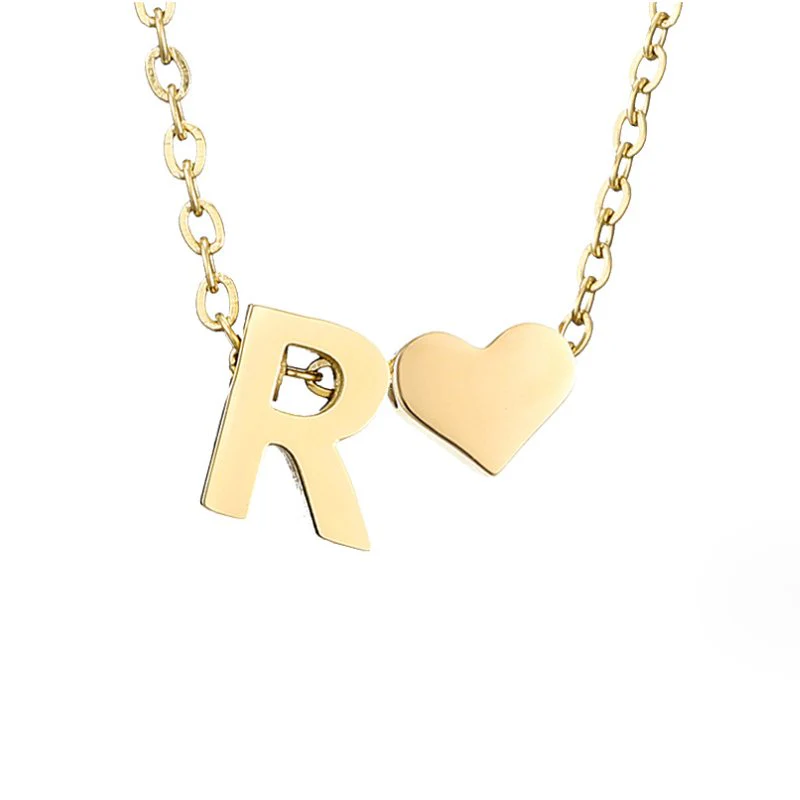 Goldkette mit Buchstaben & Herz-Anhänger  - Image 26