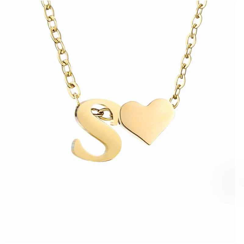 Goldkette mit Buchstaben & Herz-Anhänger  - Image 27