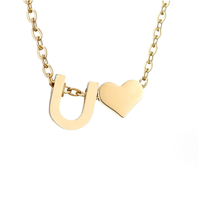 Goldkette mit Buchstaben & Herz-Anhänger  - Image 29