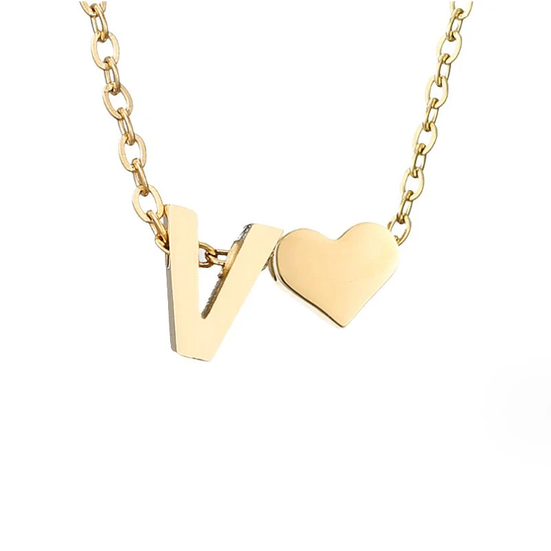 Goldkette mit Buchstaben & Herz-Anhänger  - Image 30