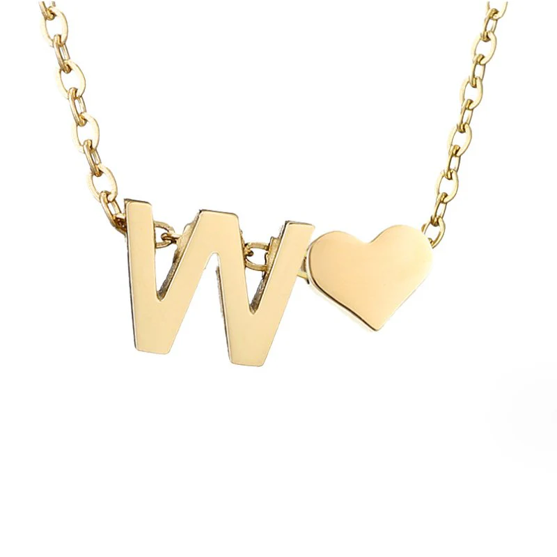 Goldkette mit Buchstaben & Herz-Anhänger  - Image 31