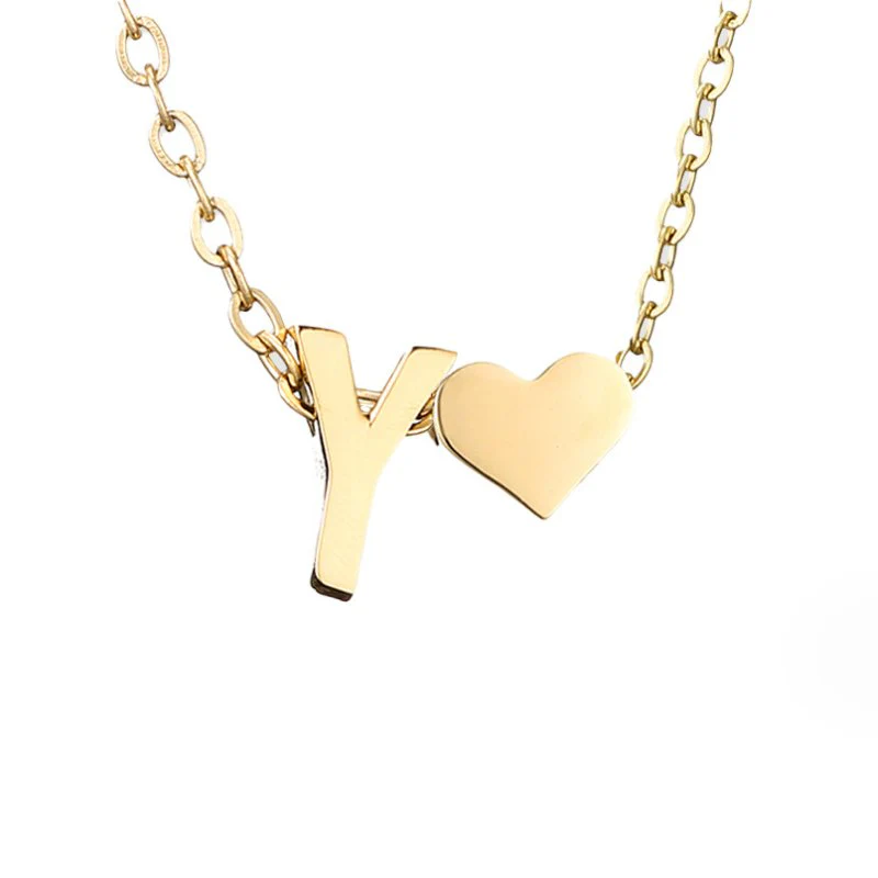 Goldkette mit Buchstaben & Herz-Anhänger  - Image 33