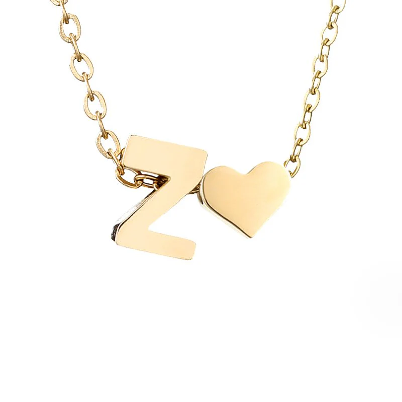 Goldkette mit Buchstaben & Herz-Anhänger  - Image 34