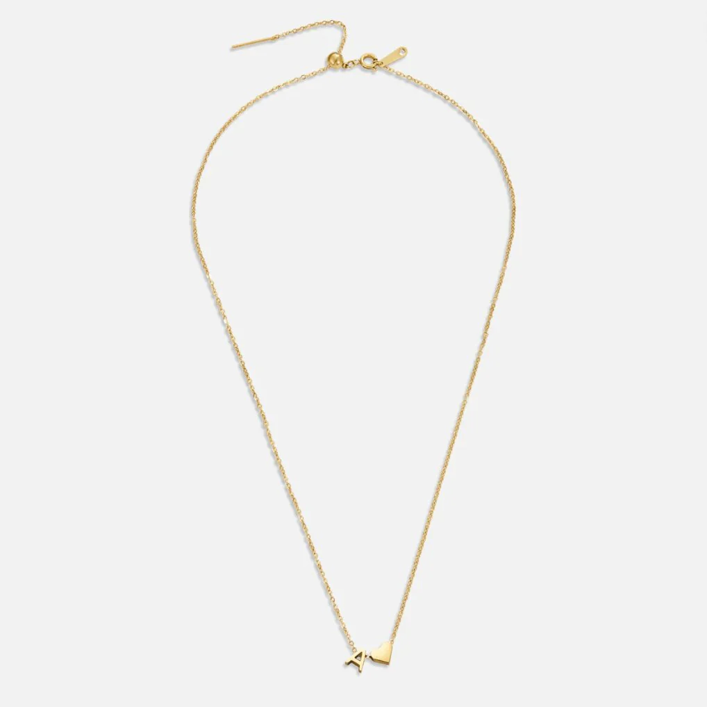 Goldkette mit Buchstaben & Herz-Anhänger  - Image 4