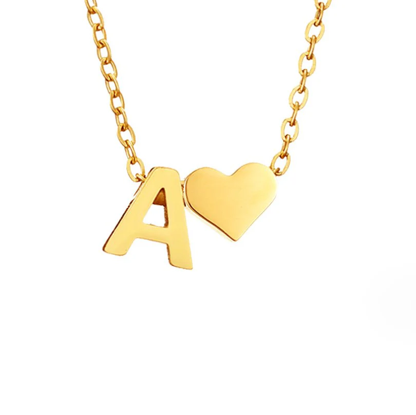 Goldkette mit Buchstaben & Herz-Anhänger  - Image 9