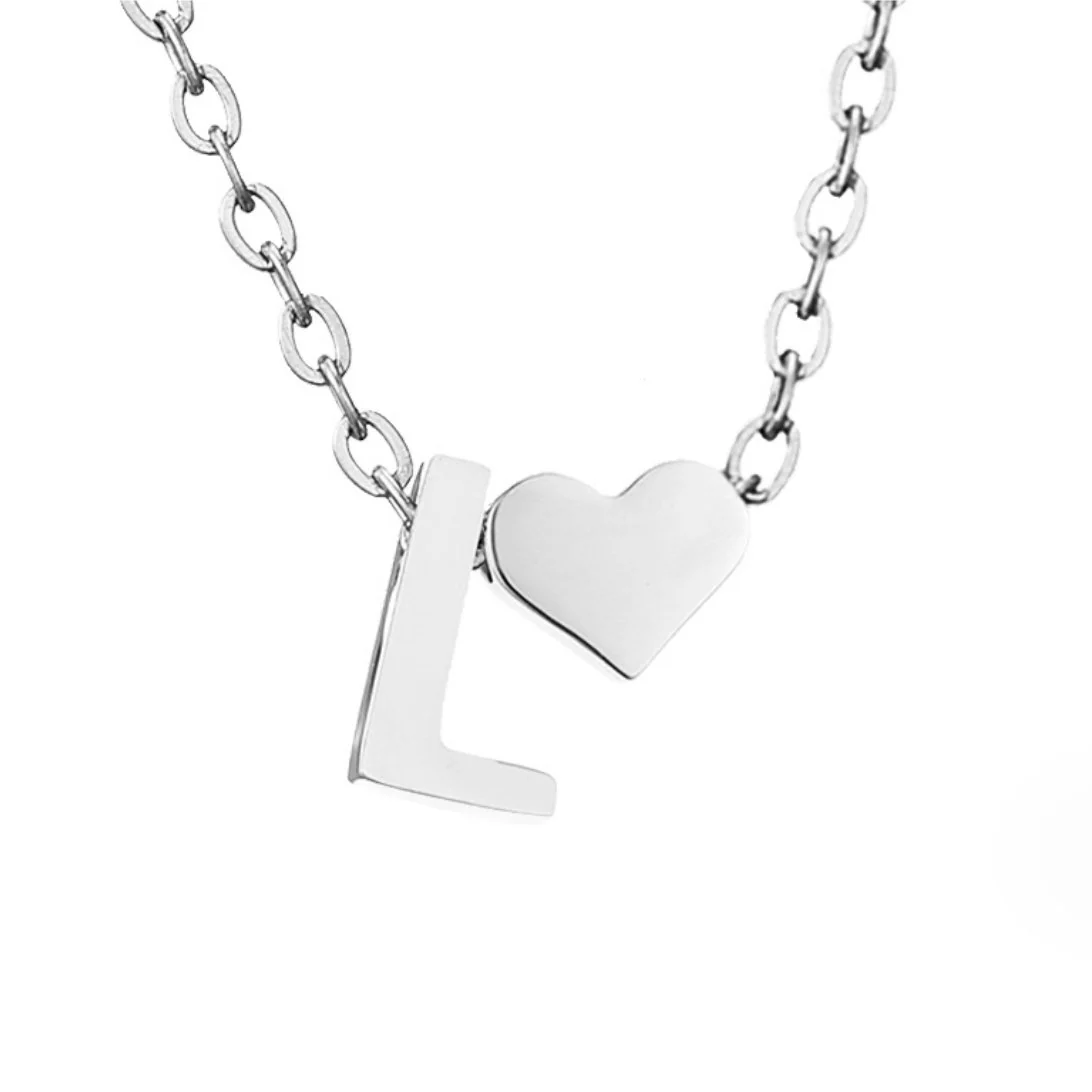 Silberkette mit Buchstaben & Herz-Anhänger  - Image 17