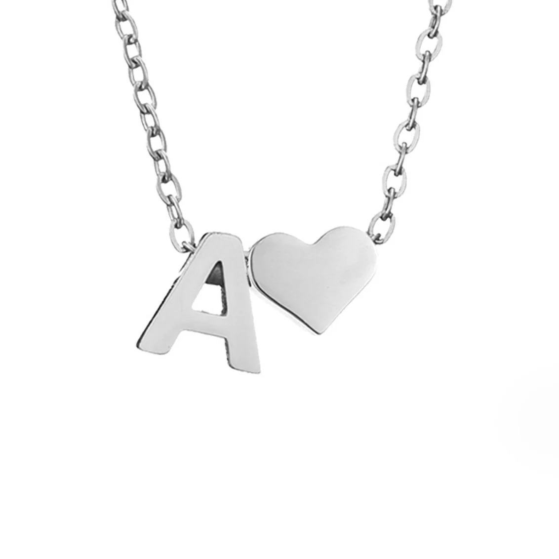 Silberkette mit Buchstaben & Herz-Anhänger  - Image 6
