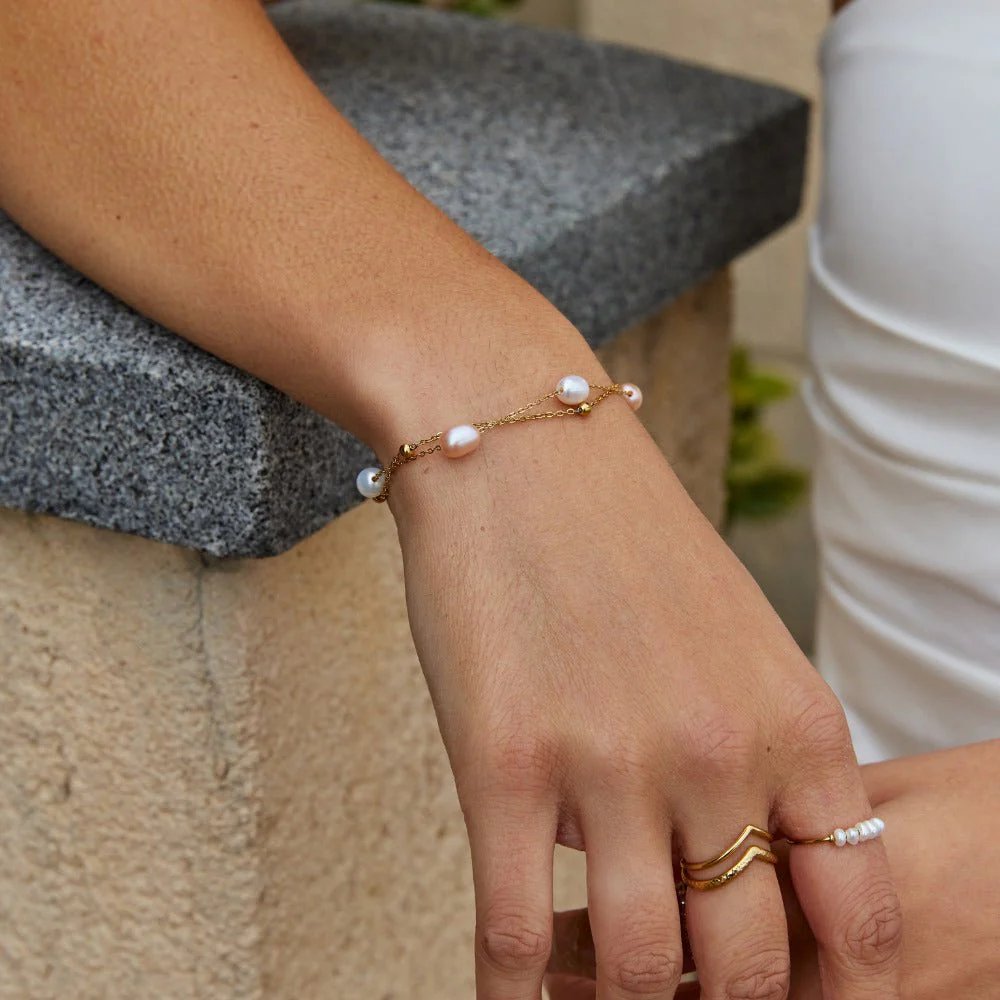 Mehrreihiges Armband mit Süßwasserperlen - Image 2
